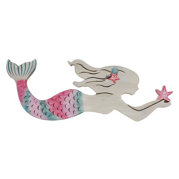 Rustic Wood Mermaid Decor Hanging Nautical Wall Decor, Wooden Mermaid Plaque⚡️ - Picture 1 of 6